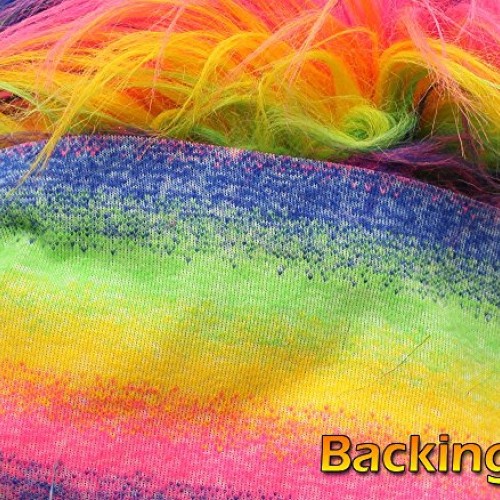Faux Fur Fabric Long Pile Gorilla Rainbow Stripes / 60 Wide/Sold ...